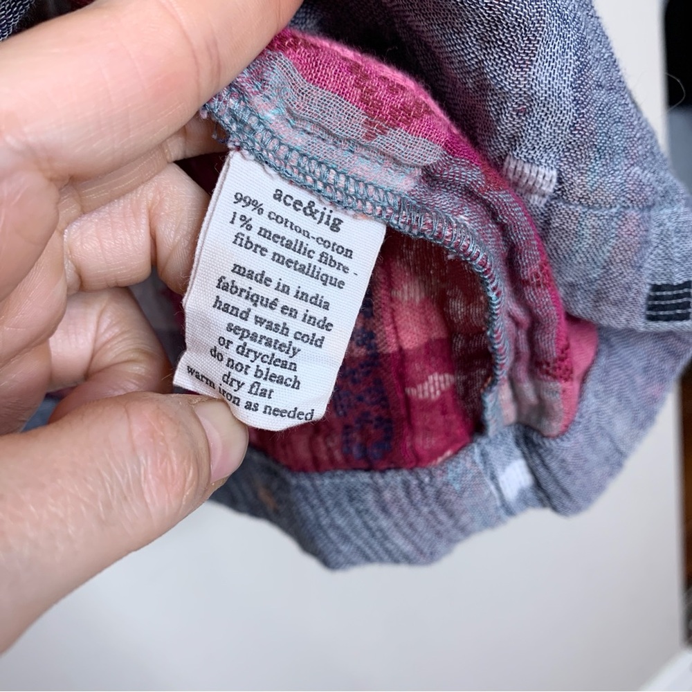 Ace & Jig Comet Shift Dress (Sz L) Long Sleeve Double Gauze Cotton Harmony Grey - Picture 13 of 13